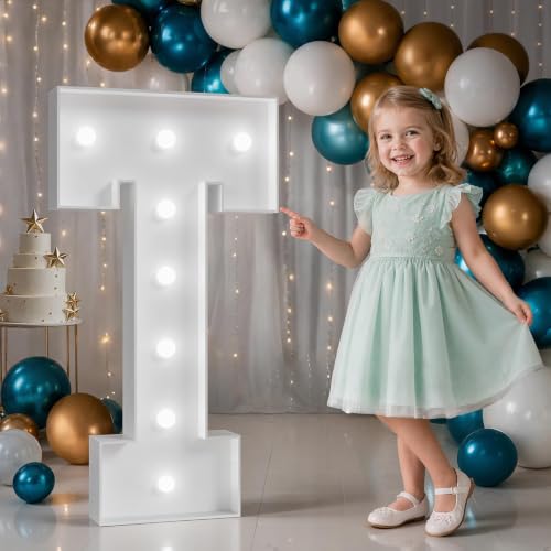 Image of 3FT Marquee Letters T, Large Light Up Letters for Birthday Decor