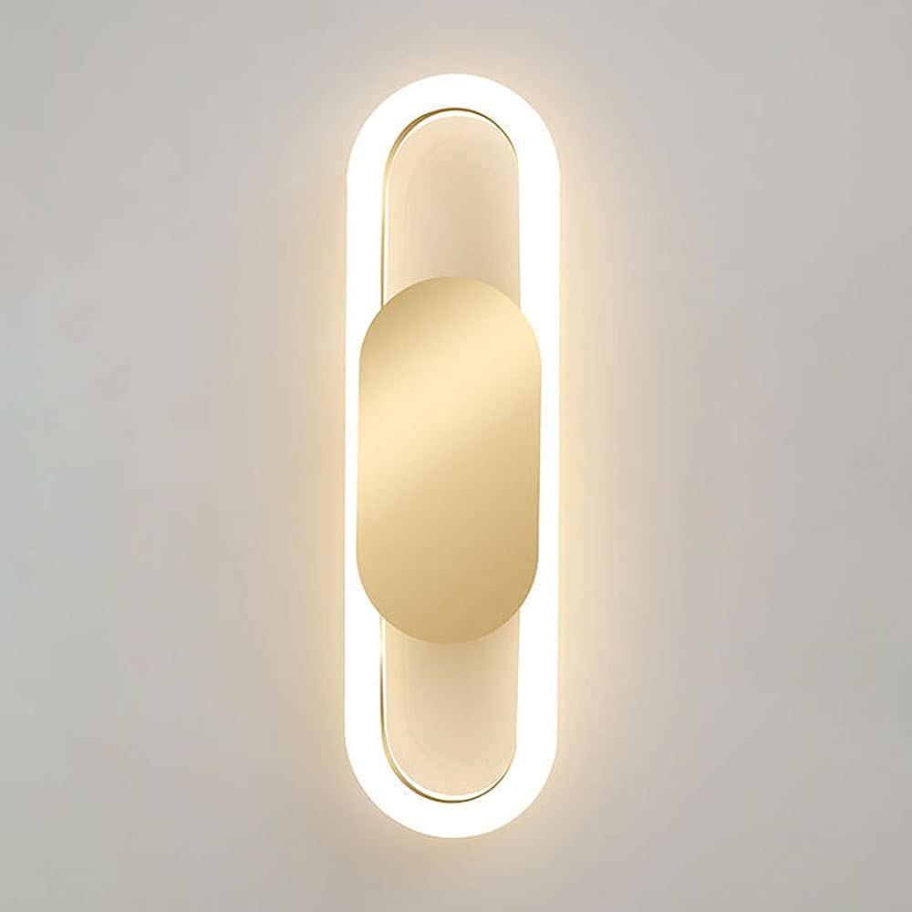 LLLQQQ LED Gold Wall Light Modern Wall Sconce 13W 3000K Wall Mounted Lamp, Hardwired Headboard Lighting Fitting Nordic Indoor Wall Wash Lamps for Bedroom Bedside Hallway Stairs (Color : Dimmable)