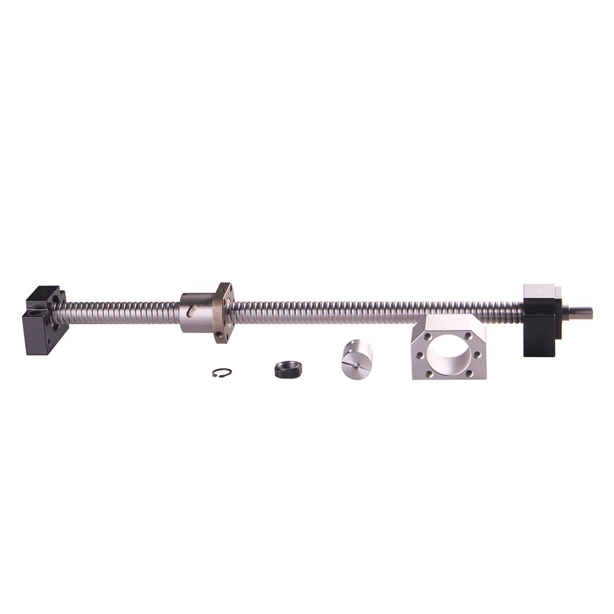 Vite A Sfera SFU1605 In Acciaio INOX Da 850 Mm Con Dado DSG16H E Supporti BK12/BF12 - Per Macchine CNC E Automazione