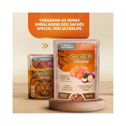Sachê Special Cat Gato Castrado Salmão Caixa Com 12 Unidades
