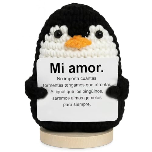 Pingüino Amor Mío Idea de Regalo Romántico para Pareja San Valentín para él y Ella Cumpleaños Boda Aniversario de Bodas Hombre Mujer Novios Sorpresa de Amor (1, Talla Única)