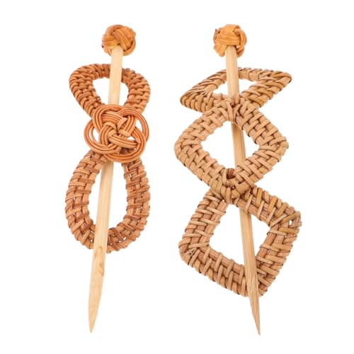Horquillas de ratán de alta calidad tejidas a mano accesorios minimalistas y ligeros