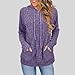 Purple Teen Girls Spandex Hood Coats for Women Long Sleeve Crochet Striped with Hood Front Plain Fall Winter Coats 2025 Clothing Fashion Y2K L