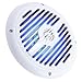 Gravity Marine Speakers - 6.5 Inch 2 Way Waterproof and Weather Resistant Outdoor Audio Stereo Sound System with LED Lights, 350 Watt Power and Low Profile Slim Style - 1 Pair - MG660 (White)