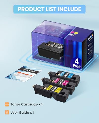 Image of E-Z Ink Compatible E525W Toner Cartridge Replacement for Dell E525W E525 | Compatible for Dell 525w Wireless Color Printer for 593-BBJX 593-BBJU 593-BBJV 593-BBJW (Black Cyan Magenta Yellow, 4 Pack)
