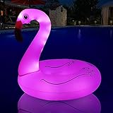 Pool Aufblasbar für Erwachsene: Uekars Flamingo aufblasbarer schwimmring mit Abmessungen 91.5* 106.7* 43.2CM. Im gegensatz zu universellen stilen machen sie süße muster und schöne lichter zu einer hellen präsenz im swimmingpool. Unser flamingo aufblasbar-schwimmt mit licht besteht aus hochwertigem PVC-material, ungiftigem, nicht schädlichem, langlebig, das perfekt für erwachsene funktioniert.