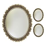 Decoración versátil: estos pequeños espejos ovalados para colgar en la pared añaden un encanto vintage a cualquier en miniatura y se pueden usar como mini decoraciones para casas de muñecas, espejos de bolsillo o como acentos decorativos de espejos de pared en sus proyectos de bricolaje, mini espejo de casa de muñecas, espejo antiguo