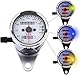 Motorrad Tachometer, 12V Universal Motorrad Kilometerzähler Tacho mit Kontrollleuchten Wasserdicht Tachometer für Boot, Auto, LKW, Marine, GPS, Kilometerzähler