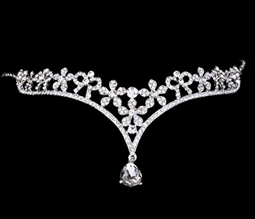 Wedding Bridal Women\'s Crystal Flower Decor Crown Headband Headdress Tiara
