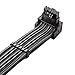 CableMod RT-Series Pro ModMesh Sleeved 12V-2x6 12VHPWR 90° StealthSense PCIe Cable for ASUS/Seasonic/Phanteks - Variant A (Carbon, 16-pin to Triple 8-pin, 60cm)