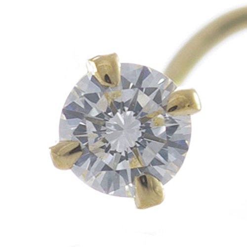 [SkyJade] �@�s�A�X 18K �_�C�������h 2.7mm 0.07ct �ӕʏ��t 18�� 20G �S�[���h �{�f�B�s�A�X �m�[�Y�J�[�u