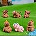 Teenzee Mini Resin Capybara 32P Variety Tiny Animals Figures Miniature Little Small Capybara Figurines Bulk for Micro Fairy Garden Landscape Accessories Hide Crafts Decor