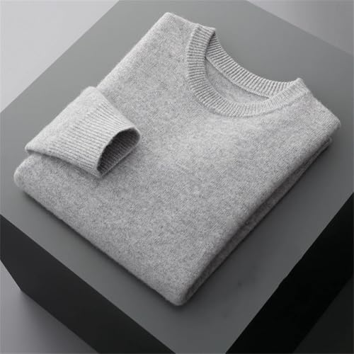Men’S Round Neck Loose Pullover Sweater Thick Warm Long Sleeve Knitted Autumn Winter Casual Solid Color Top3