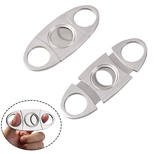 Miniatura 3 de Vicloon Cortapuros De Bolsillo,Bolsillo Cortador De Puros,Herramienta Para Cortar Puros,Bolsillo Cigar Cutter Para Amantes De Los Puros Plata