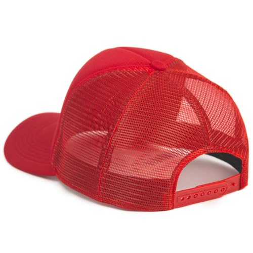 Boné Trucker Liso Aba Curva Com Regulagem (Vermelho)