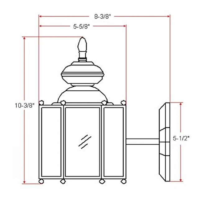 Design House 501833 Augusta 1-Light Traditional Indoor/Outdoor Wall Light Dimmable Clear Glass for Entrance Porch Patio, Solid Brass