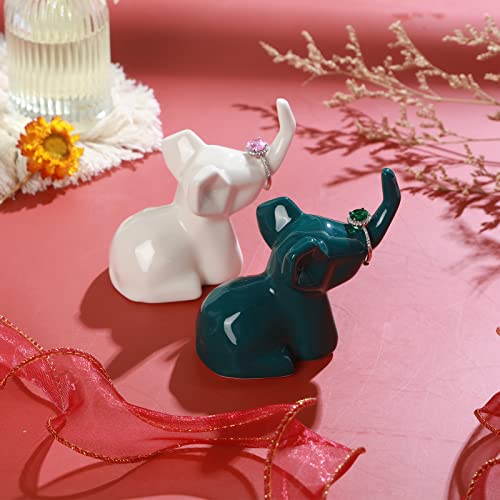 PUDDING CABIN 2 Pack Elephant Ring Holder Figurines Wedding Gifts for Couples Cute Table Desk Preppy Room Decor Elephant Gifts for Women Mom Mothers Day Birthday Christmas by PUDDING CABIN - Image 6
