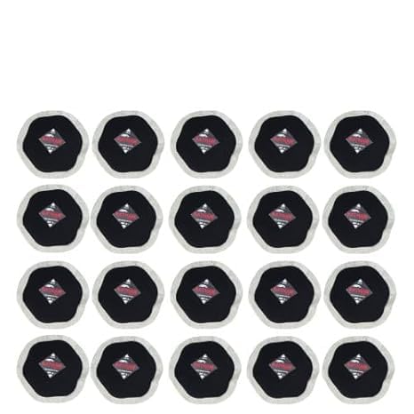 Image of Bias Ply Tyre Repair Patch 2 NO. Box Qty 20 Pcs, Durable Rubber Puncture Repair Patch for Motorcycle, Scooter, Car & Light Vehicle Tyres