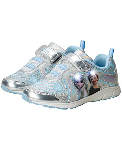 Disney Girls' Frozen Sneakers - Laceless Light-Up Running Shoes (Toddler/Little Girl), Size 10, Frozen Light Up #TOP3