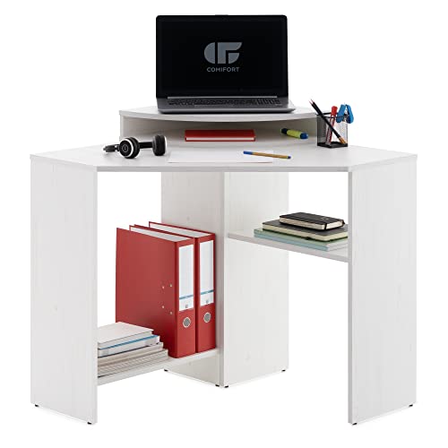 COMIFORT Escritorio en Forma de L - Mesa Escritorio Rinconera de Diseño Moderno con 3 Superficies, Diseñado en España, Mesa de Ordenador Escritorio Esquinero - CUBILLAS Nordic