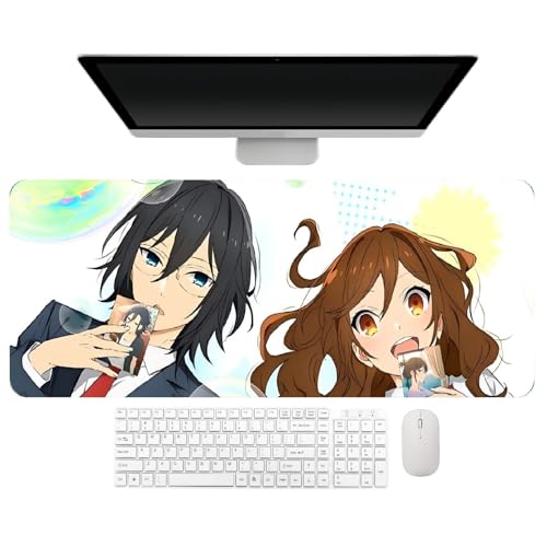 4 mm de espesamiento. Anime Horimiya Hori Kyoko Miyamura Izumi Yoshikawa Yuki Alfombrilla De Ratón, 31.5×11.8×1.6 inch (800×300×4 mm), Borde De Cerradura Delicado, Impermeable