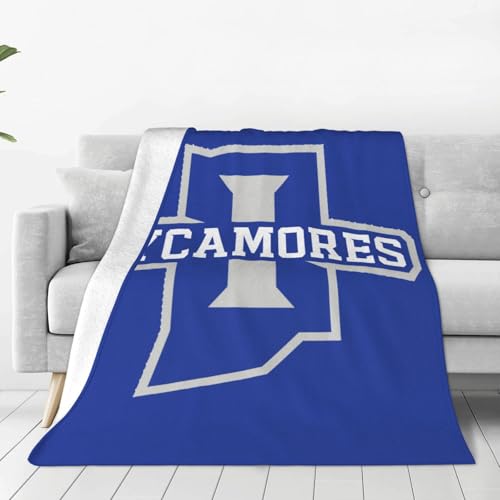 Indiana State Sycamores Original Ultra-Soft Micro Fleece Blanket Multi-Size Flannel Blanket