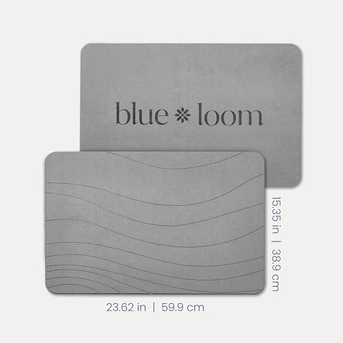 Stone Bath Mat, Premium Non-Slip Diatomaceous Earth Bathmat, Absorbent and Quick Drying to Elevate Your Bathroom, Dry Floor or Kitchen, Easy to Clean Spa Experience 15.3" x 23.6" - Grey - Image 3