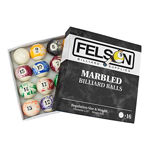 Felson Billiard Supplies Marbled Pool Table Billiard Ball Set #TOP4