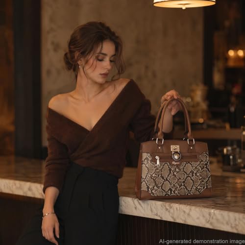 Bolso Satchel Mediano Qiyuer para Mujer miniatura 3