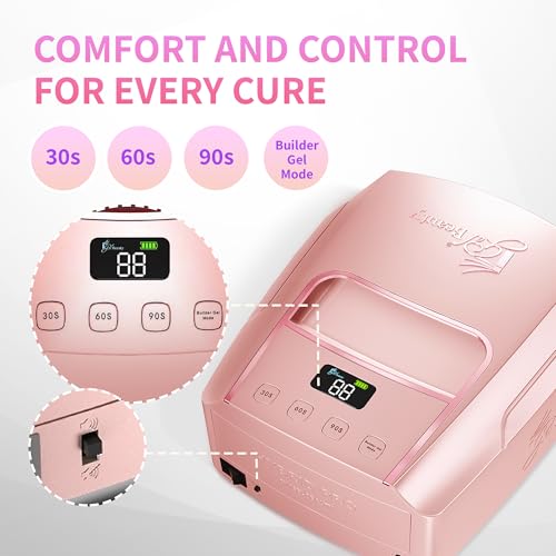 Image of iGel Beauty Hybrid PRO 3.0 XL UV /LED Nail Lamp - Wireless Rechargeable 48W Nail Dryer, Extra Wide Full-Hand Curing, 9000mAh Battery, Smart Timer & Builder Gel Mode, Cordless Professional Lamp