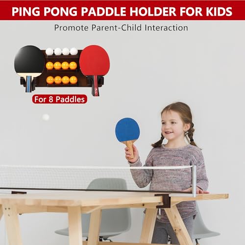 image for Onemacc Ping Pong Paddle Holder, Ping Pong Paddle Storage Rack Wall Mo