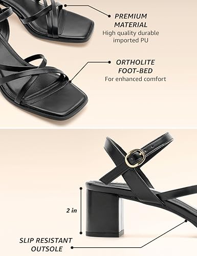 Image of Symbol Premium Women's 'Desk to Dinner' Open Toe Sandals (Ortholite Insole|Stylish Heels)