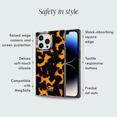 Image of COCOMII Rectangle for iPhone 14 Pro Case, Tangerine Tortoiseshell