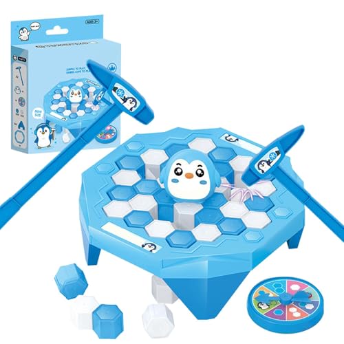 Gire a los Penguins de los Bloques de Hielo, el Juego de la Mesa de Hielo de Break, el Juego de Bloque basado en la Estrategia, Mejorar la Corbata Familiar, Conveniente de Uso, 8x8x3cm, para n
