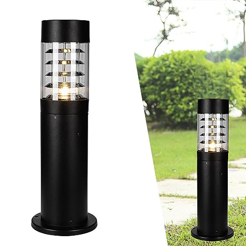 Pilier Lanterne jardin extérieur étanche IP44 haut Pôle Lampadaire Borne Lumière Aluminium Eclairage d'habitation Colonne lampe de borne aluminium Lampe Pathway patio Allée Pelouse chemin E27 (B)