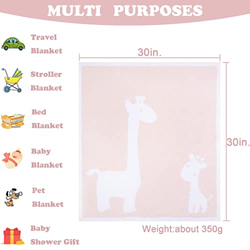 Boboyoyo Plush Baby Blankets For Girls Boys Newborn Soft Fuzzy Warm Swaddle Receiving Blanket Elephant Toddler Blanker For Crib Stroller Infant Nursery (Light Pink Giraffe, 30 X 30 Inch) #TOP3