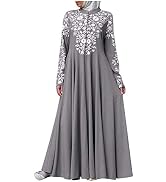 Abayas for Women Muslim Chiffon Prayer Robe Burkas for Women Muslim Dress with Belt Full Length I...