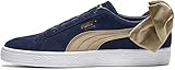 Fashion Lifestyle Sneaker PUMA Damen Suede Bow Varsity Sneaker, Blau (Peacoat-metallic Gold), 38 EU