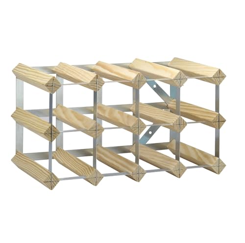 MAGNA RETAIL Metal & Wooden Wine Rack | 10-12 Bottle Shelf Capacity | Wine Racks Free Standing or Wall Mounted | Spirit and Champagne Bottle Holder | Drink Organiser | Home Bar - Image 3