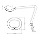 Lumeno 8613GR Lupenleuchte Arbeitsplatzlampe mit großer ovalen Linse 110x150 mm, 60 LEDs in 2 Stufen dimmbar, perfekt als Lesehilfe, für die Kosmetik oder zum Löten, 3 Dioptrien grau mit Tischstativ