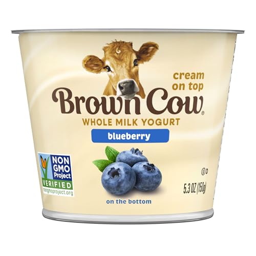 Image of Brown Cow Cream Top Blueberry On The Bottom Whole Milk Yogurt, 5.3 oz. Cup