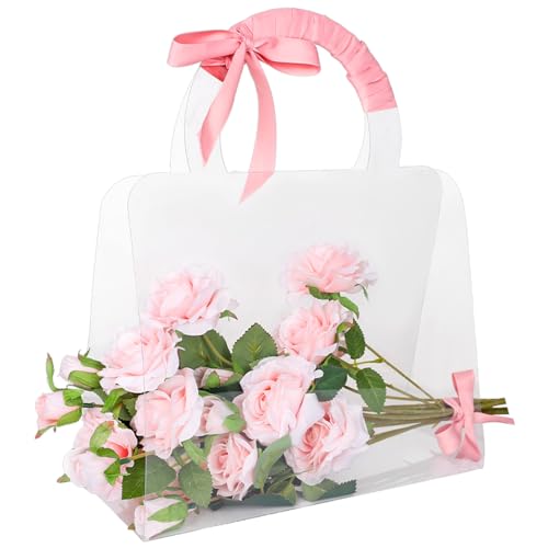 Sacs pour bouquet de fleurs transparents Whaline par 12 pour la fête des mères