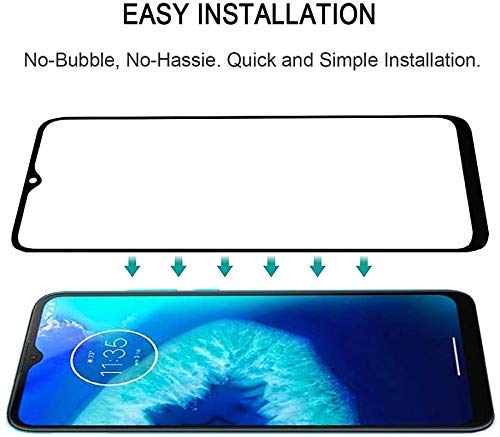 Image of Screen Protector for Motorola Moto G8 Power Lite (Black) Tempered Glass Edge-to-Edge 6D Screen Guard With Installation Kit