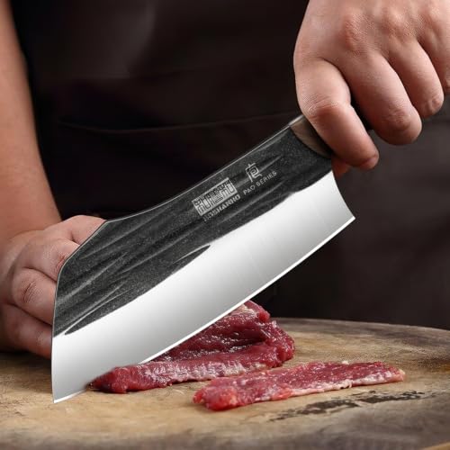 HOSHANHO 7"Meat Cleaver Knife, Ultra Sharp Chopper Knife & Vegetable Knives by HOSHANHO - Used condition - Image 5