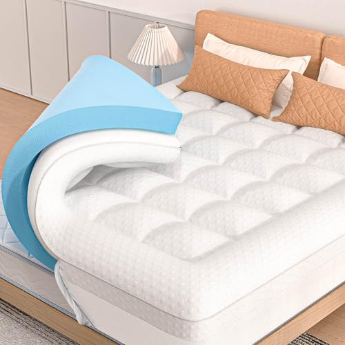 AprLeaf Surmatelas 90x200cm Deux Couches, 10cm Hauteur, en 2,5cm côté Oreiller rafraîchissant et...