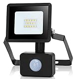 Aigostar 10W LED Strahler mit Bewegungsmelder PIR,900LM Superhell LED Außenstrahler,IP65 Wasserdicht LED Fluter, Scheinwerfer Aussenleuchte 4000K Naturweiß für Garten, Innenhöfe, Garage, Hotel
