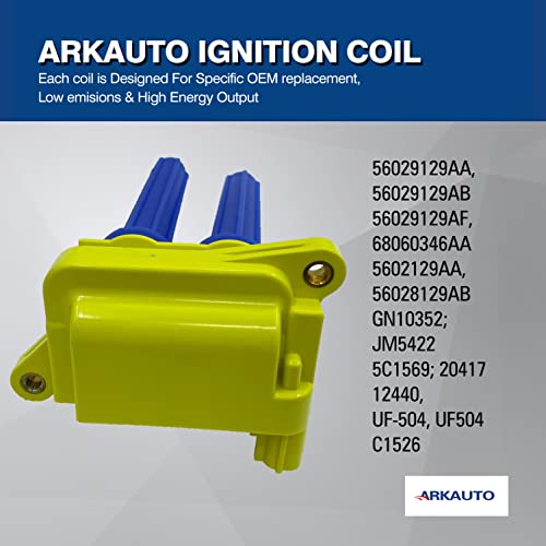 8Pcs Arkauto High Performance Ignition Coil 56029129Ab C1526 Uf504 Uf-504 For Chrysler Aspen 300 Dodge Challenger Magnum Ram 1500-3500 Jeep Grand Cherokee Commander 5.7 6.1 6.2 6.4 V8 #TOP3