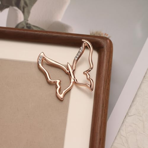 Image of Dainty Butterfly Silk Scarf Ring Brooch for Women Elegant Rhinestone Crystal Shawl Scarves Buckle Wrap Clip Exquisite Costume Accessories Decoration Wedding Holiday Jewelry