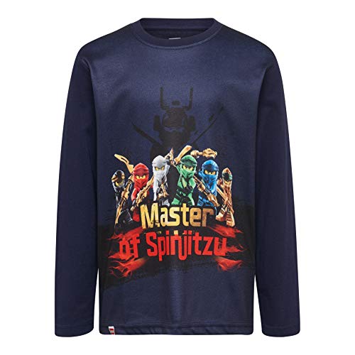 LEGO Jungen Ninjago cm Langarmshirt, per Pack Blau (Dark Navy 590), 110...