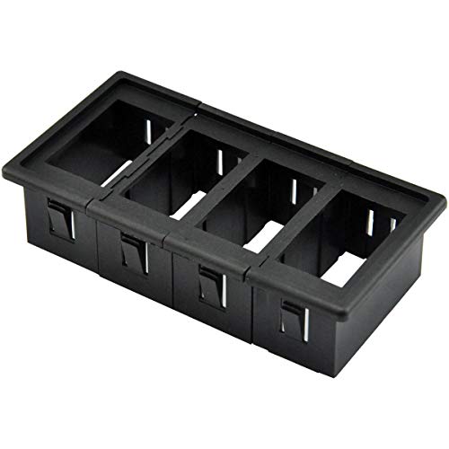 AutoEC Rocker Switch Panel Switch Holder Housing Kit - Black Plastic